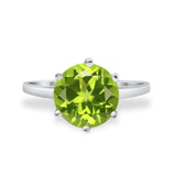 Solitaire Wedding Engagement Ring Round Simulated Cubic Zirconia 925 Sterling Silver