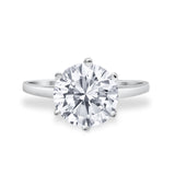 Solitaire Wedding Engagement Ring Round Simulated Cubic Zirconia 925 Sterling Silver