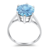 Solitaire Wedding Engagement Ring Round Simulated Cubic Zirconia 925 Sterling Silver