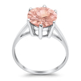 Solitaire Wedding Engagement Ring Round Simulated Cubic Zirconia 925 Sterling Silver