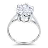 Solitaire Wedding Engagement Ring Round Simulated Cubic Zirconia 925 Sterling Silver