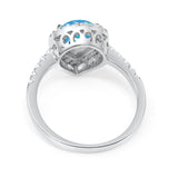 Halo Teardrop Bridal Filigree Ring Simulated Cubic Zirconia 925 Sterling Silver
