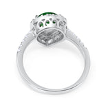 Halo Teardrop Bridal Filigree Ring Simulated Cubic Zirconia 925 Sterling Silver