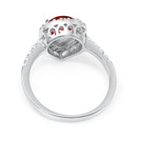 Halo Teardrop Bridal Filigree Ring Simulated Cubic Zirconia 925 Sterling Silver