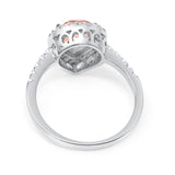Halo Teardrop Bridal Filigree Ring Simulated Cubic Zirconia 925 Sterling Silver