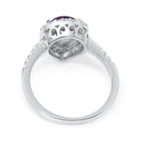 Halo Teardrop Bridal Filigree Ring Simulated Cubic Zirconia 925 Sterling Silver