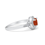 Halo Art Deco Wedding Ring Simulated Cubic Zirconia 925 Sterling Silver
