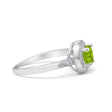Halo Art Deco Wedding Ring Simulated Cubic Zirconia 925 Sterling Silver