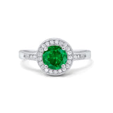 Halo Art Deco Wedding Ring Simulated Cubic Zirconia 925 Sterling Silver
