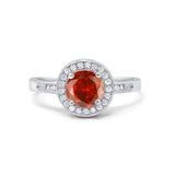 Halo Art Deco Wedding Ring Simulated Cubic Zirconia 925 Sterling Silver