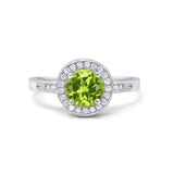 Halo Art Deco Wedding Ring Simulated Cubic Zirconia 925 Sterling Silver