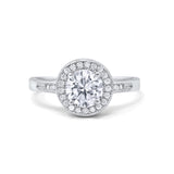 Halo Art Deco Wedding Ring Simulated Cubic Zirconia 925 Sterling Silver
