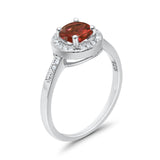 Halo Art Deco Wedding Ring Simulated Cubic Zirconia 925 Sterling Silver