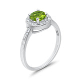 Halo Art Deco Wedding Ring Simulated Cubic Zirconia 925 Sterling Silver