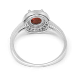Halo Art Deco Wedding Ring Simulated Cubic Zirconia 925 Sterling Silver