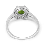 Halo Art Deco Wedding Ring Simulated Cubic Zirconia 925 Sterling Silver