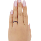 Crisscross Braided Weave Design Eternity Band Ring Round Simulated CZ 925 Sterling Silver