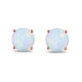 Butterfly Back 4 Prong Round Casting Simulated Cubic Zirconia Stud Earrings Rose Tone 925 Sterling Silver 3mm-9mm Choose Size