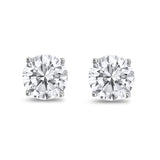 Butterfly Back 4 Prong Round Casting Cubic Zirconia Stud Earrings 925 Sterling Silver 3mm-9mm Choose Size