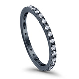 Eternity Wedding Art Deco Round Ring Simulated Cubic Zirconia 925 Sterling Silver