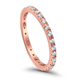 Eternity Wedding Art Deco Round Ring Simulated Cubic Zirconia 925 Sterling Silver