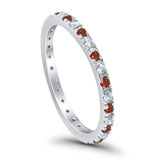 Eternity Wedding Art Deco Round Ring Simulated Cubic Zirconia 925 Sterling Silver
