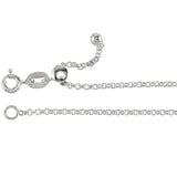1.4MM Rhodium Tone Adjustable Rolo Chain .925 Solid Sterling Silver Sizes 22"
