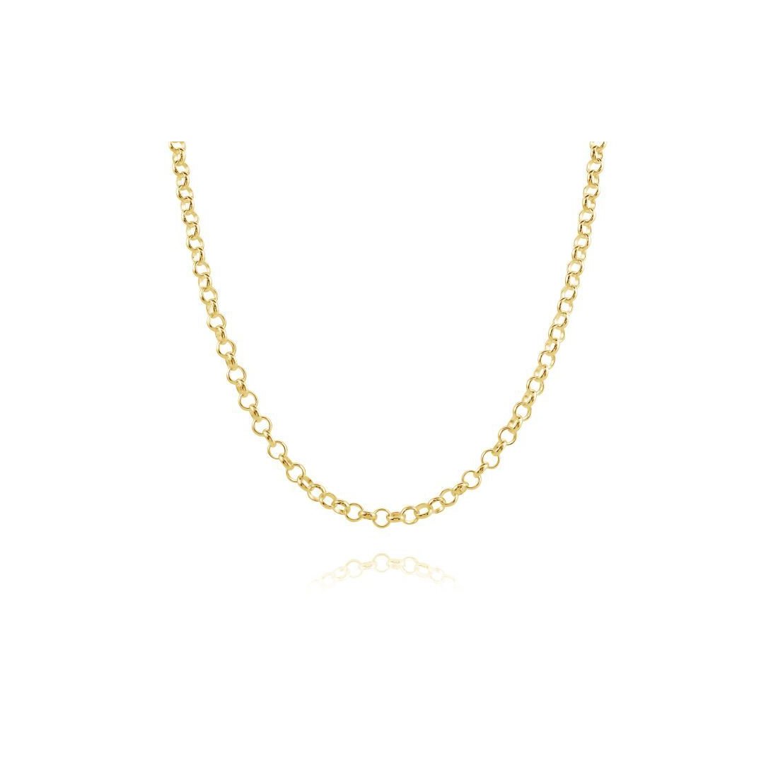 2.06MM 030 Yellow Gold Rolo Chain .925 Sterling Silver Length "16-20"