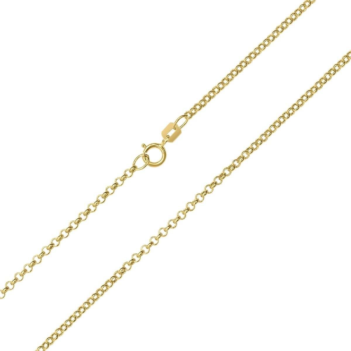 2.06MM 030 Yellow Gold Rolo Chain .925 Sterling Silver Length "16-20"