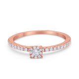 14k Gold Bridal Wedding Vintage 0.27tcw Cluster Art Deco Natural Pave Diamond Engagement Halo Ring G SI