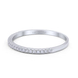 14K Gold Half Eternity Art Deco 1.8mm Thin Wedding Band Natural Diamond Round Engagement Band Ring 0.15ct G SI