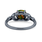 Art Deco Vintage Style Round Simulated Cubic Zirconia Wedding Engagement Ring 925 Sterling Silver