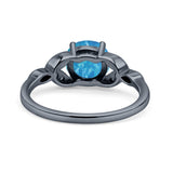 Art Deco Vintage Style Round Simulated Cubic Zirconia Wedding Engagement Ring 925 Sterling Silver