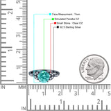 Art Deco Vintage Style Round Simulated Cubic Zirconia Wedding Engagement Ring 925 Sterling Silver