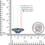 Art Deco Vintage Style Round Simulated Cubic Zirconia Wedding Engagement Ring 925 Sterling Silver