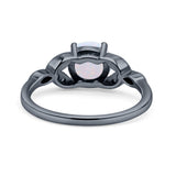 Art Deco Vintage Style Round Simulated Cubic Zirconia Wedding Engagement Ring 925 Sterling Silver