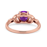 Art Deco Vintage Style Round Simulated Cubic Zirconia Wedding Engagement Ring 925 Sterling Silver