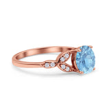 Art Deco Vintage Style Round Simulated Cubic Zirconia Wedding Engagement Ring 925 Sterling Silver