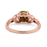 Art Deco Vintage Style Round Simulated Cubic Zirconia Wedding Engagement Ring 925 Sterling Silver