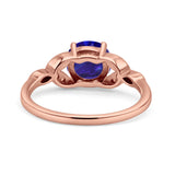 Art Deco Vintage Style Round Simulated Cubic Zirconia Wedding Engagement Ring 925 Sterling Silver