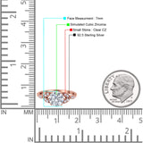 Art Deco Vintage Style Round Simulated Cubic Zirconia Wedding Engagement Ring 925 Sterling Silver