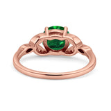 Art Deco Vintage Style Round Simulated Cubic Zirconia Wedding Engagement Ring 925 Sterling Silver