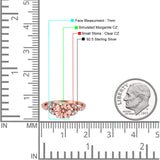 Art Deco Vintage Style Round Simulated Cubic Zirconia Wedding Engagement Ring 925 Sterling Silver