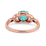 Art Deco Vintage Style Round Simulated Cubic Zirconia Wedding Engagement Ring 925 Sterling Silver