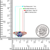 Art Deco Vintage Style Round Simulated Cubic Zirconia Wedding Engagement Ring 925 Sterling Silver