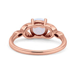 Art Deco Vintage Style Round Simulated Cubic Zirconia Wedding Engagement Ring 925 Sterling Silver