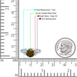 Art Deco Vintage Style Round Simulated Cubic Zirconia Wedding Engagement Ring 925 Sterling Silver