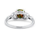 Art Deco Vintage Style Round Simulated Cubic Zirconia Wedding Engagement Ring 925 Sterling Silver