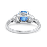 Art Deco Vintage Style Round Simulated Cubic Zirconia Wedding Engagement Ring 925 Sterling Silver