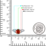 Art Deco Vintage Style Round Simulated Cubic Zirconia Wedding Engagement Ring 925 Sterling Silver